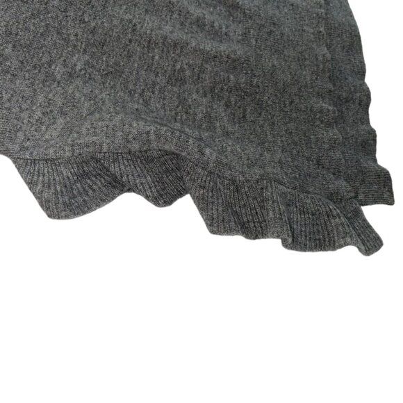 autumn cashmere gray 100% ruffle trim side slits sweater S - Picture 4 of 4